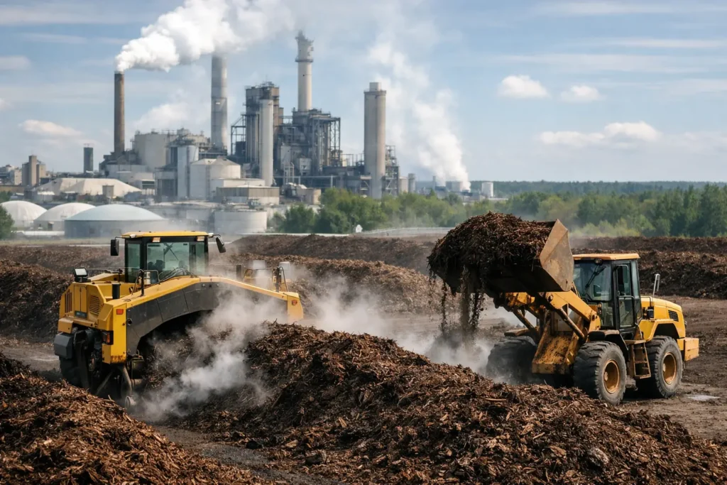 Compostagem industrial das empresas de celulose