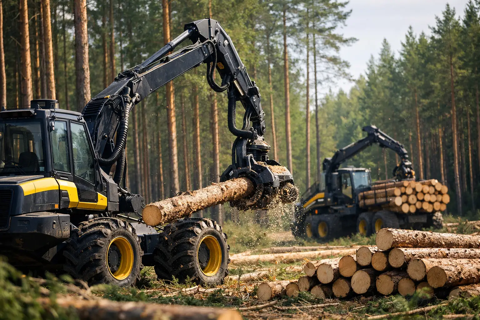 Casos de automação na colheita florestal